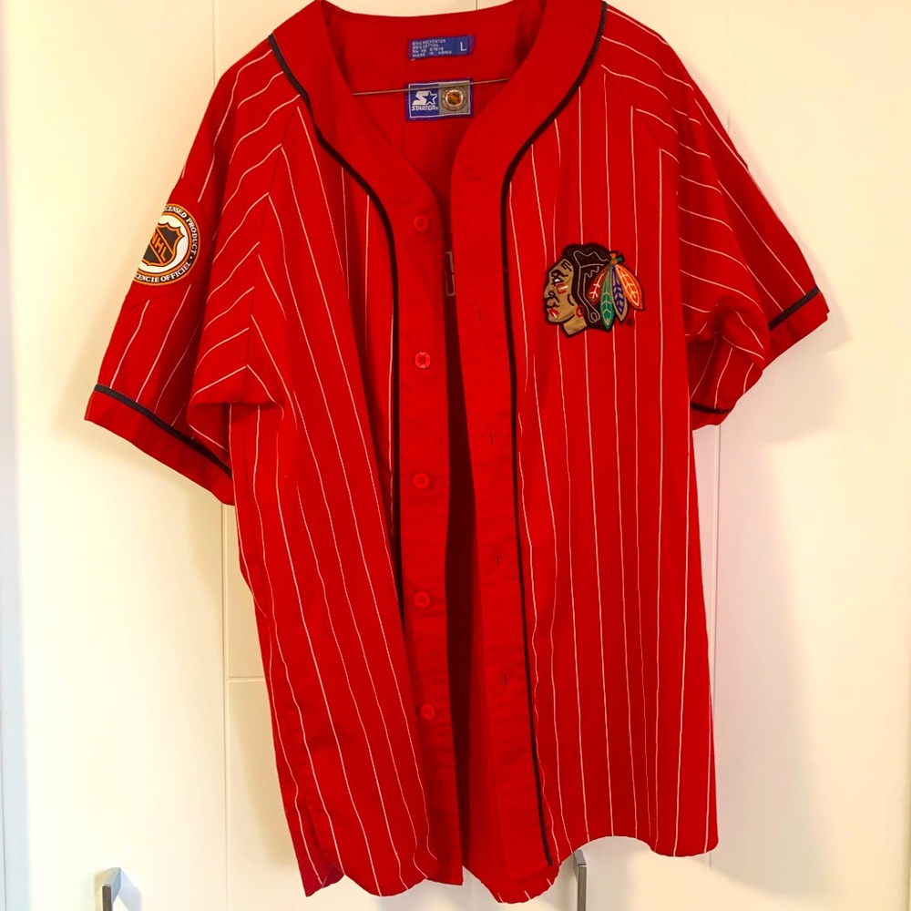 Vintage Starter Chicago Blackhawks Baseball Jersey